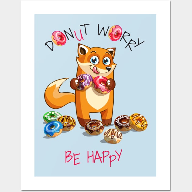 Fox donut worry Wall Art by Mako Design 